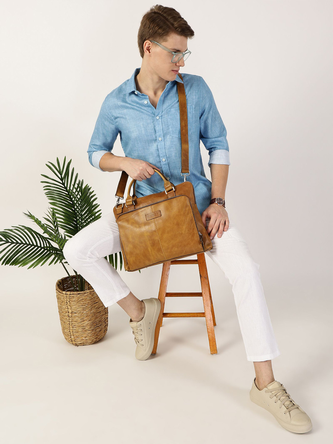 IN.HIDE Men Amberhold  Leather Laptop Bag