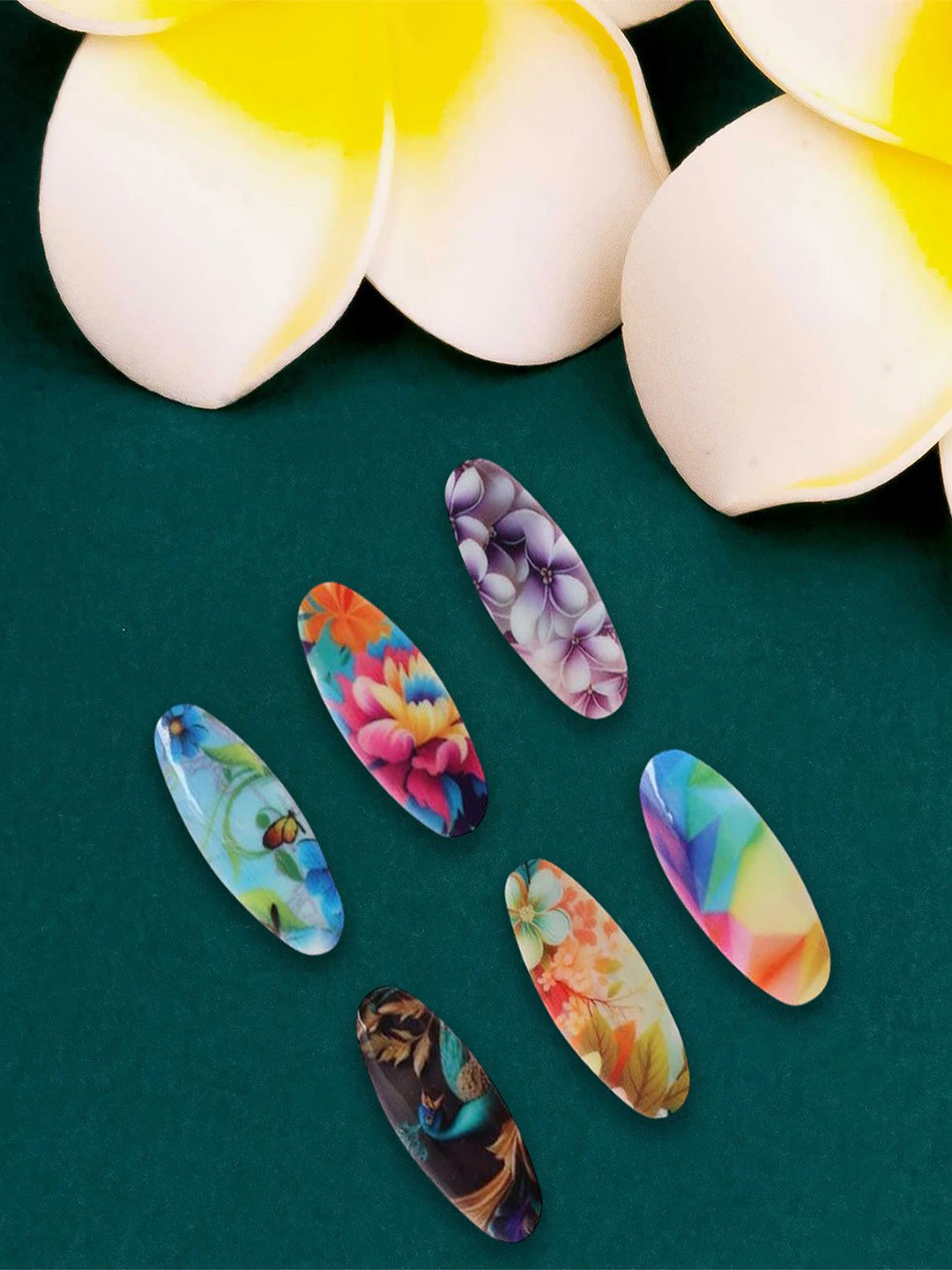 VAMA 6 Piece Floral Printed Saree Clips