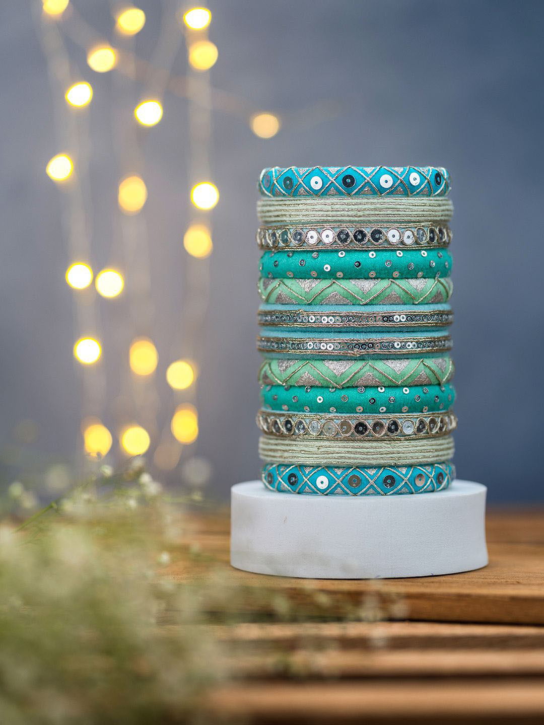 Taasha Craft Reva Set Of 12 Thread Bangles