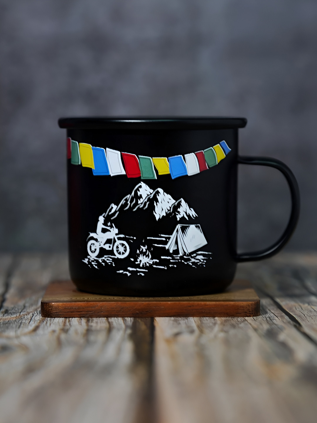 WANDERLOOMS Heritage Collection Black Conversational Stainless Steel Dishwasher Safe Mug-400ml