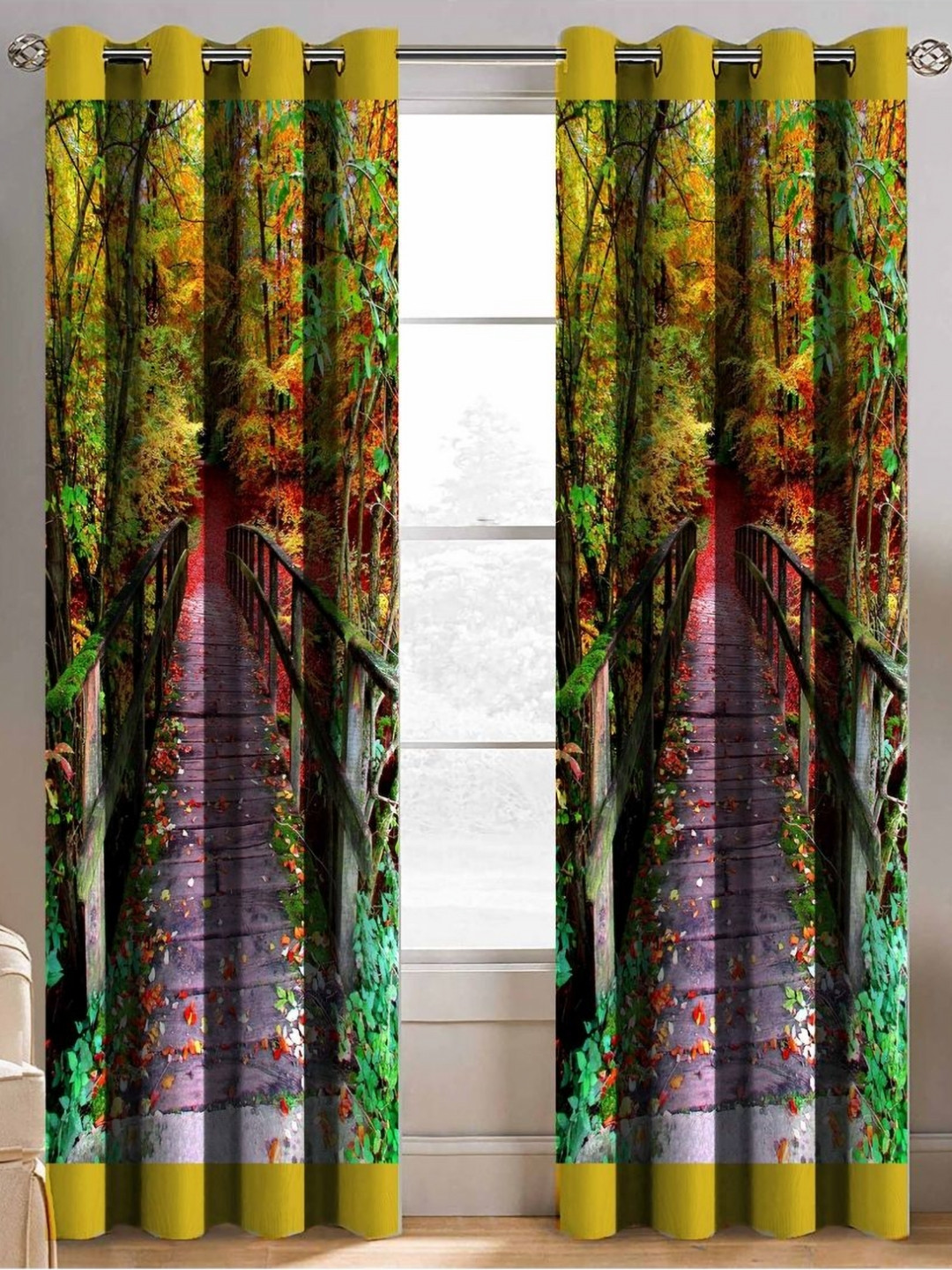 Aura Green & Red Set of 2 Floral Door