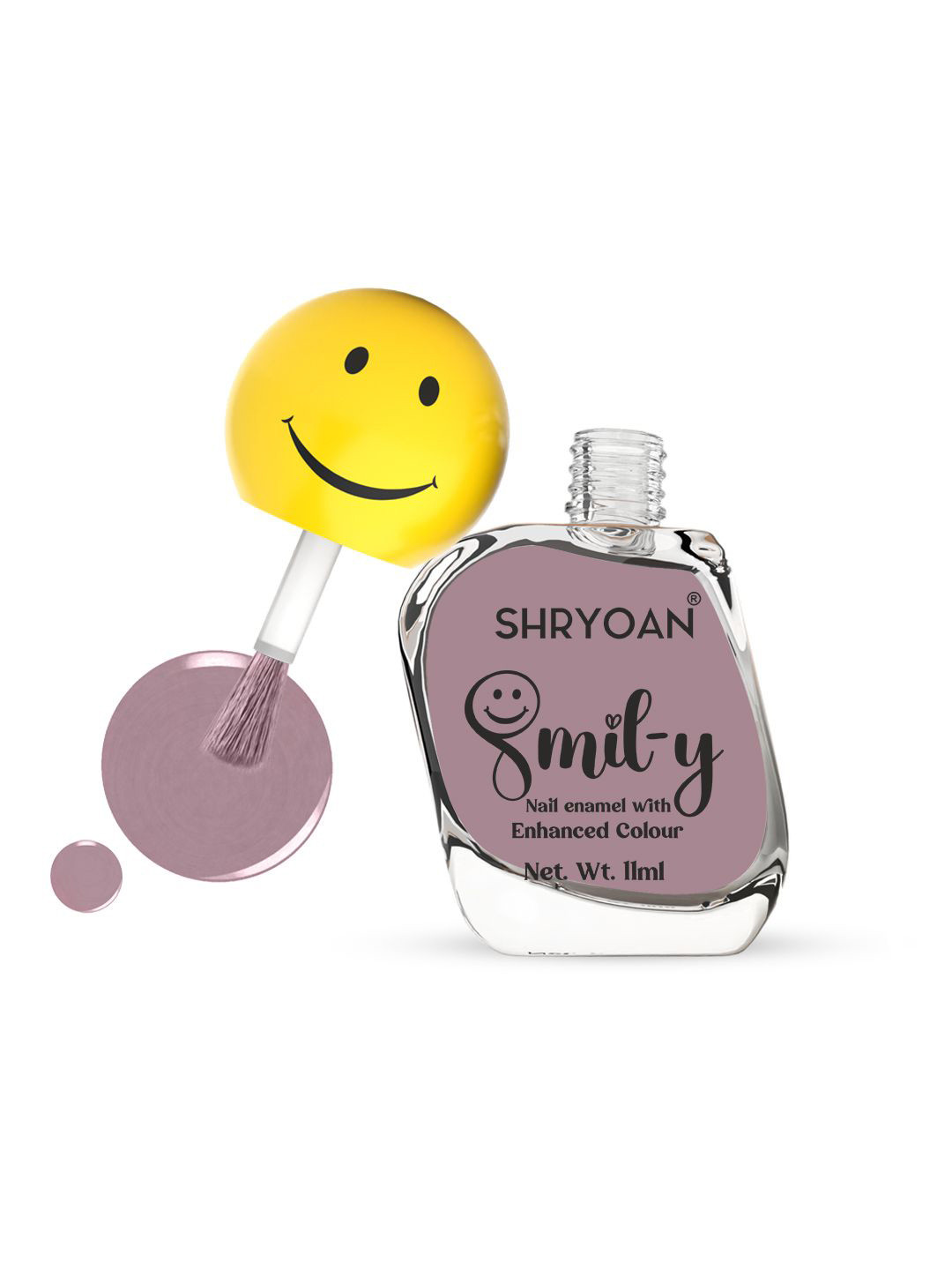 SHRYOAN Smiley Nail Paint With Enriched Color - 11 ml - Dusty Lavender 14