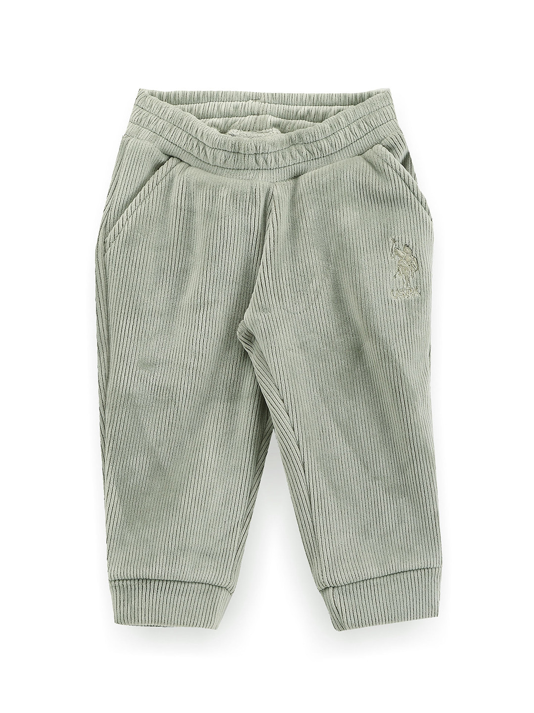 U.S. Polo Assn. Kids Girls Self-Striped Fleece Lined Velvet Finish Joggers