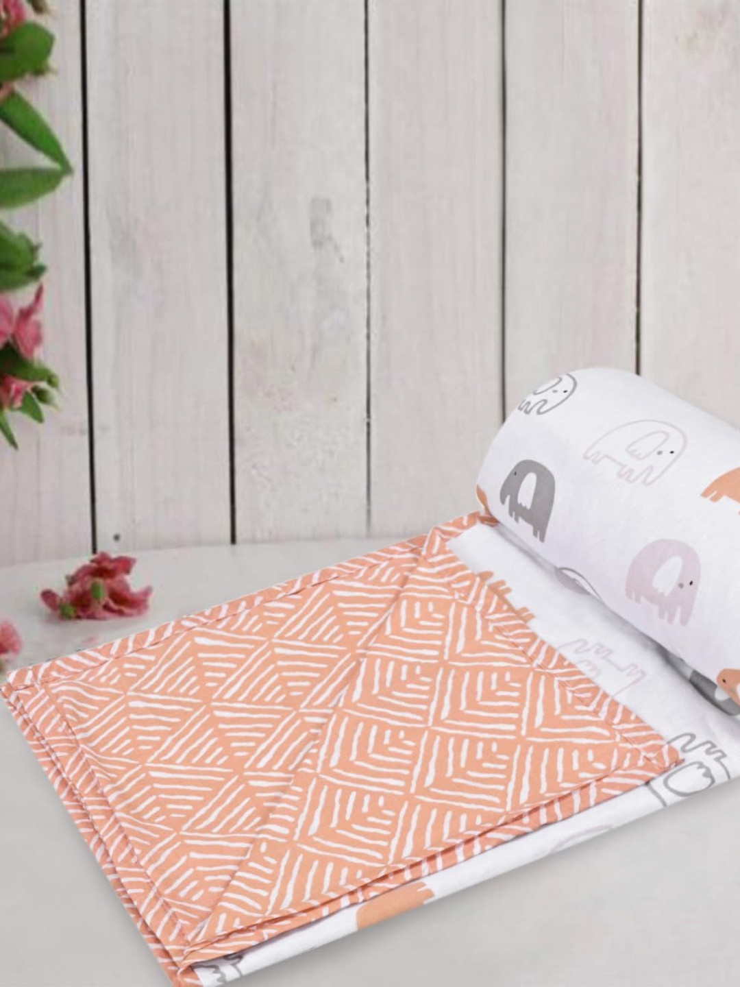 Trance Home Linen Terra Tots Cotton Reversible Baby Dohar  Blanket