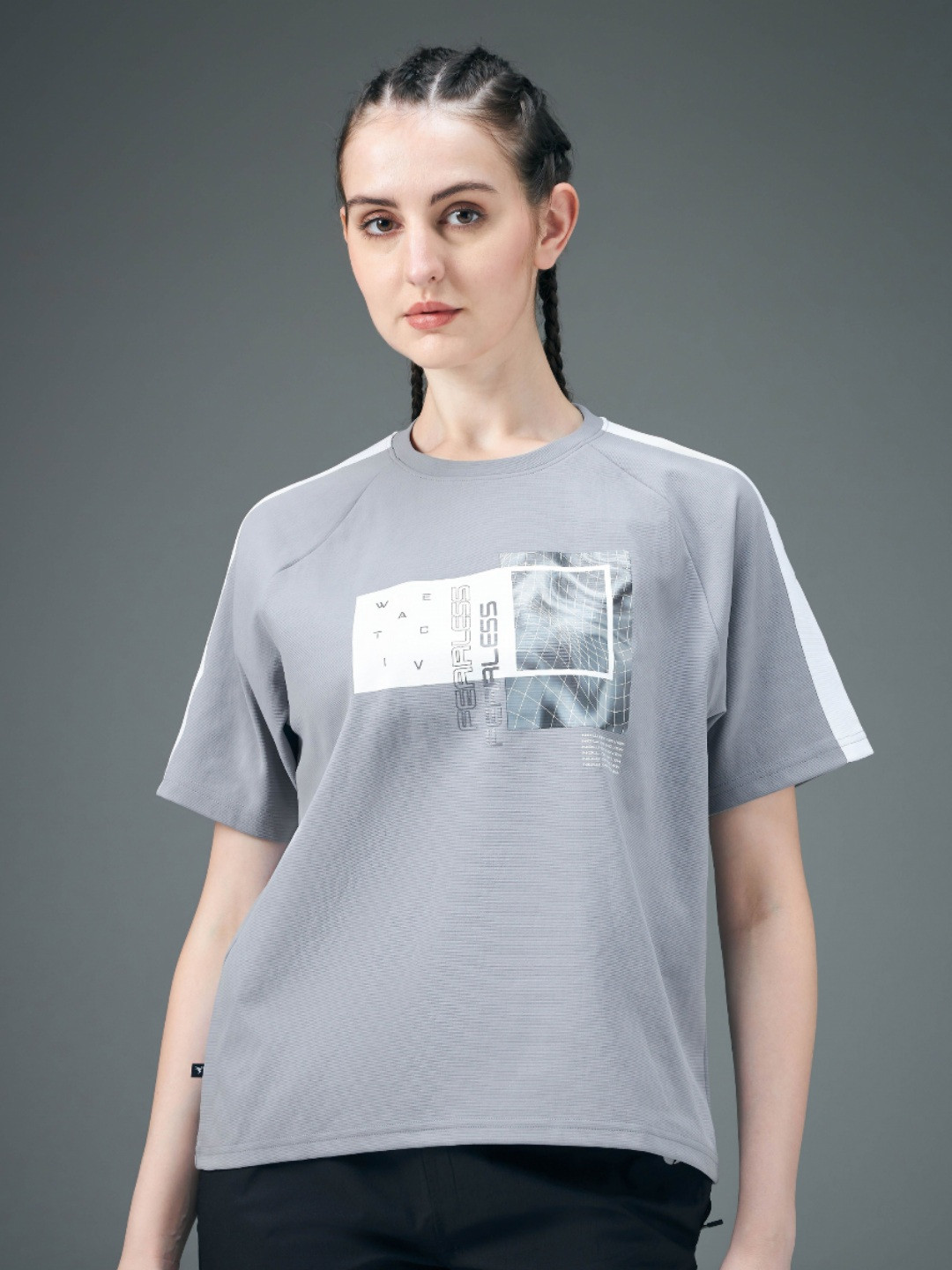 Technosport Graphic Printed Raglan Sleeves Antimicrobial Relaxed Fit Sports T-shirt