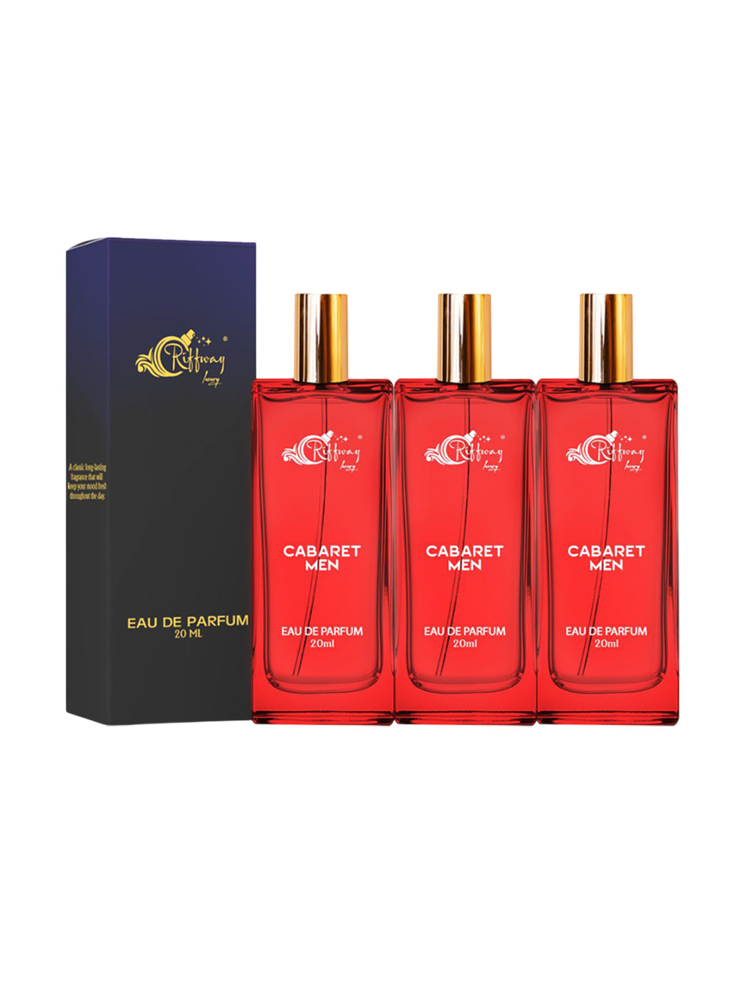 riffway Men Set Of 3 Cabaret Long Lasting Eau De Parfum- 20 ml Each