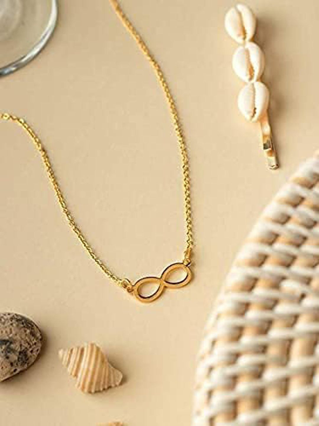 BEYTER Gold Plated Stainless Steel Infinity Design Necklace