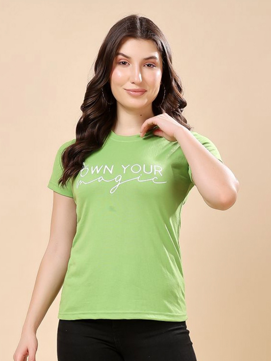 CORSICA Women Typography Cotton Printed Round Neck T-shirt