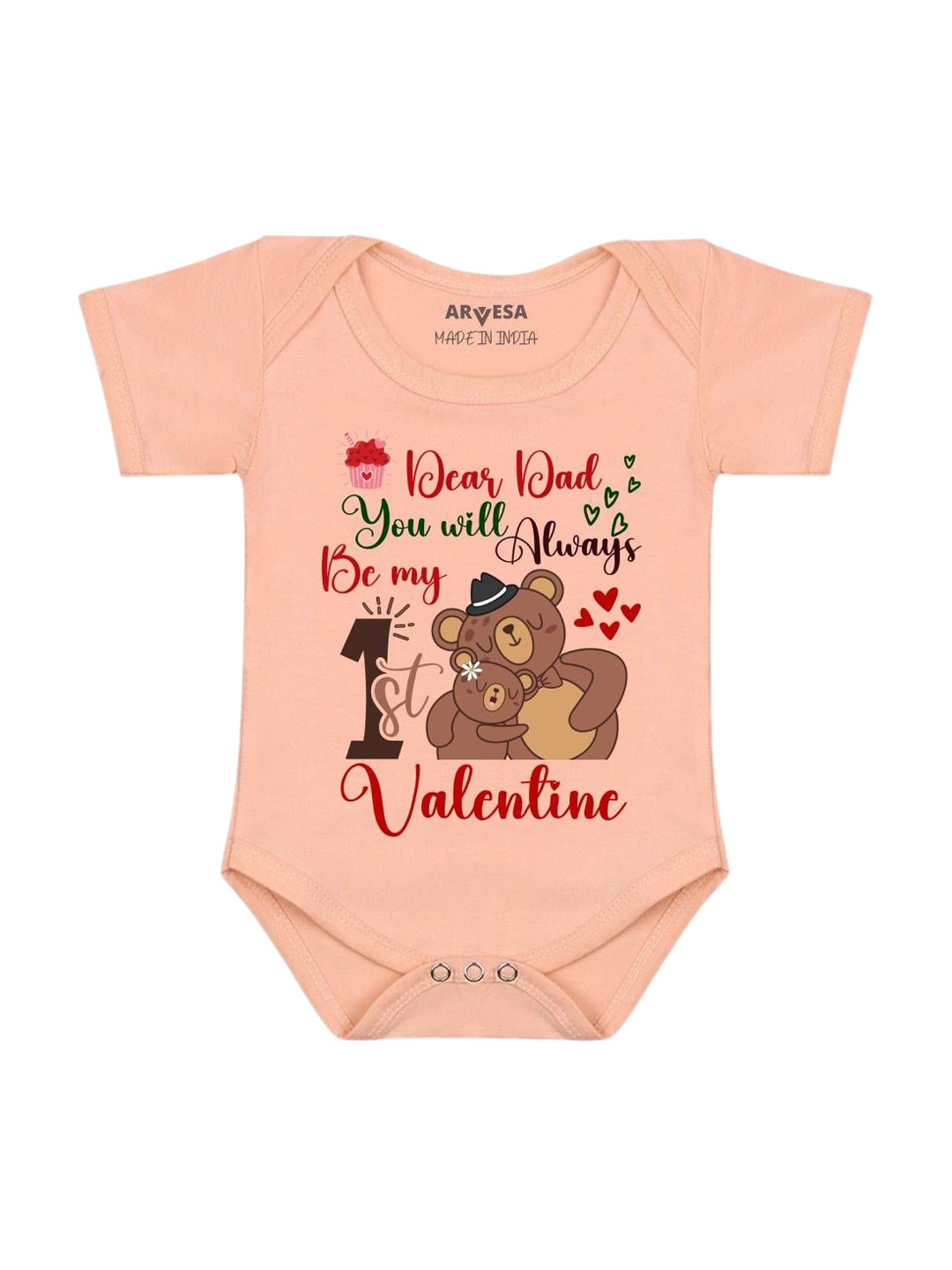 Arvesa Be My First Valentine Printed Romper