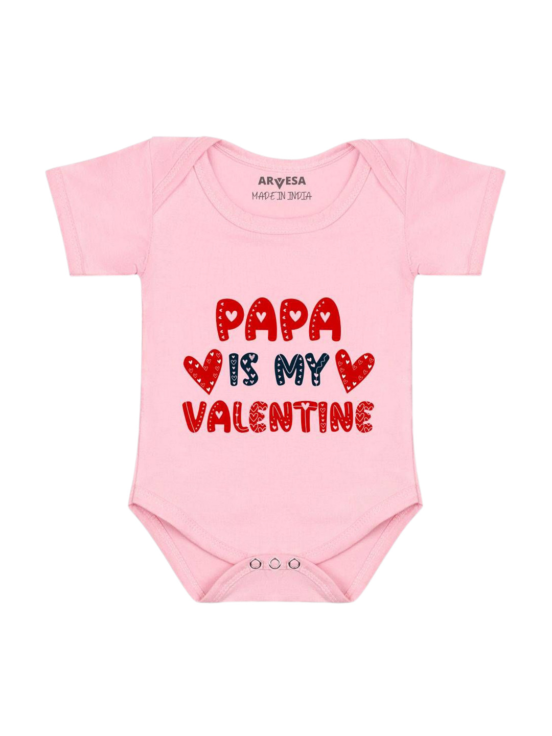 Arvesa Papa Is My Valentine Printed Romper