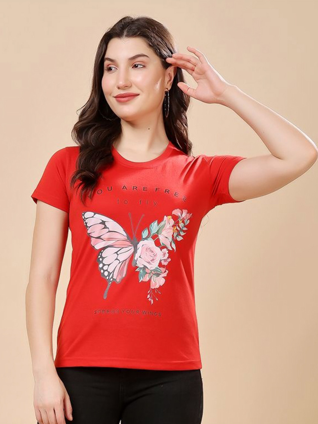 CORSICA Self Design Round Neck X-Dry Soft Cotton T-shirt