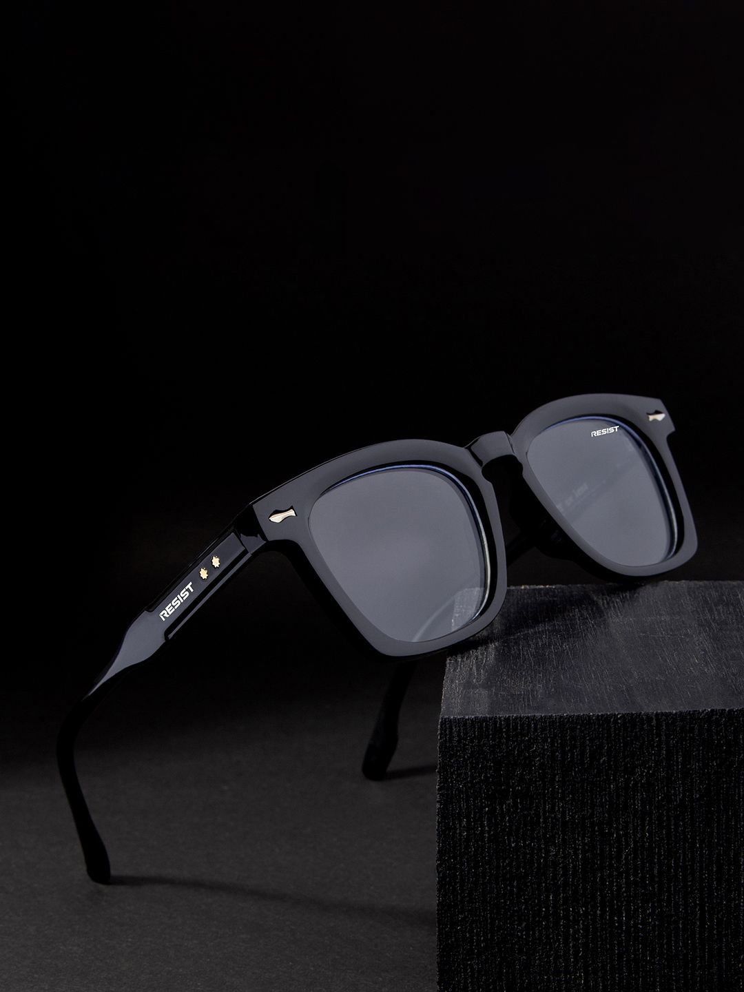 RESIST EYEWEAR UNISEX Black Clear UV Protected Wayfarer Sunglasses