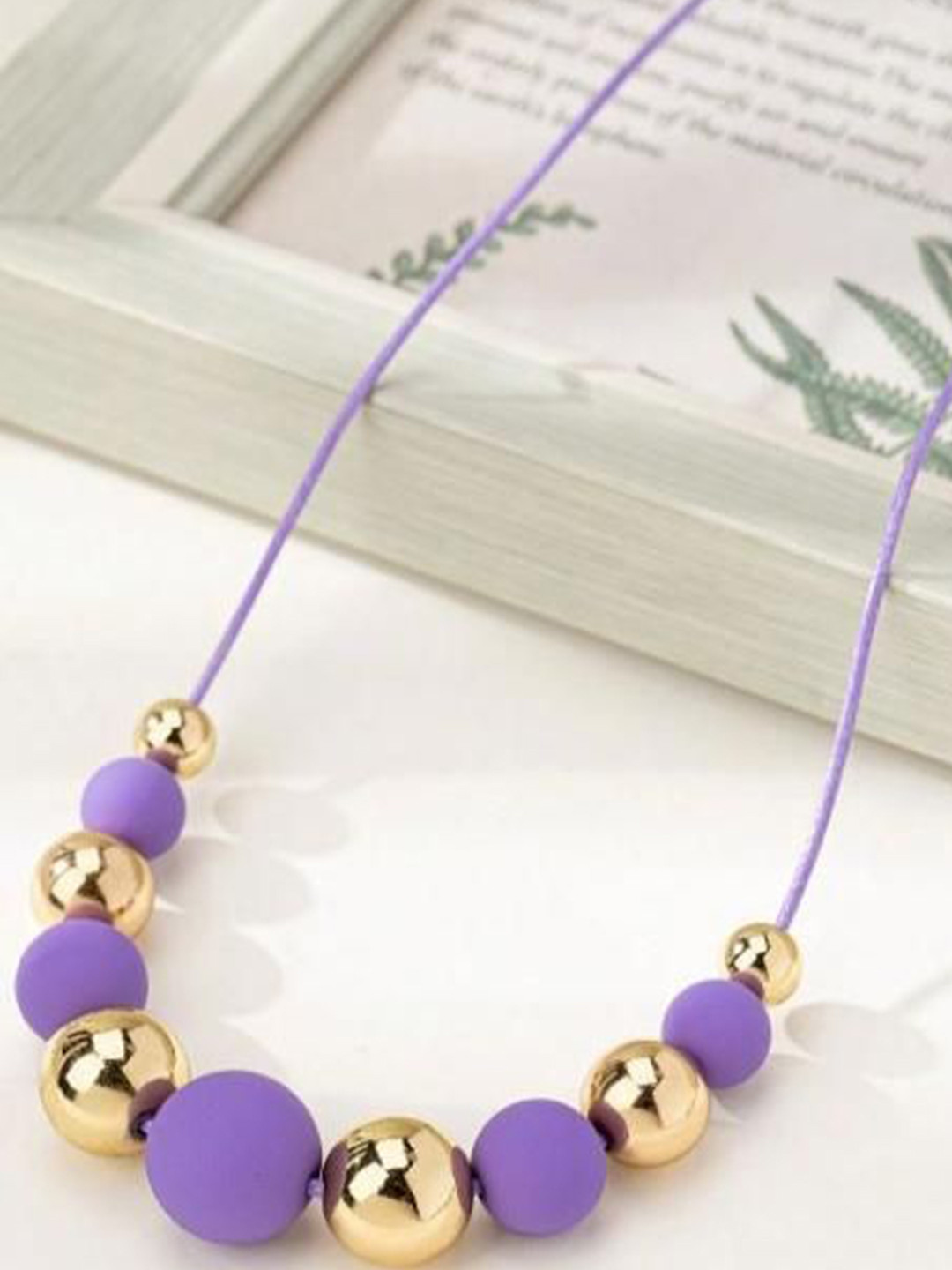 DKane Designs Gold-Plated Stainless Steel Artificial Beaded Necklace