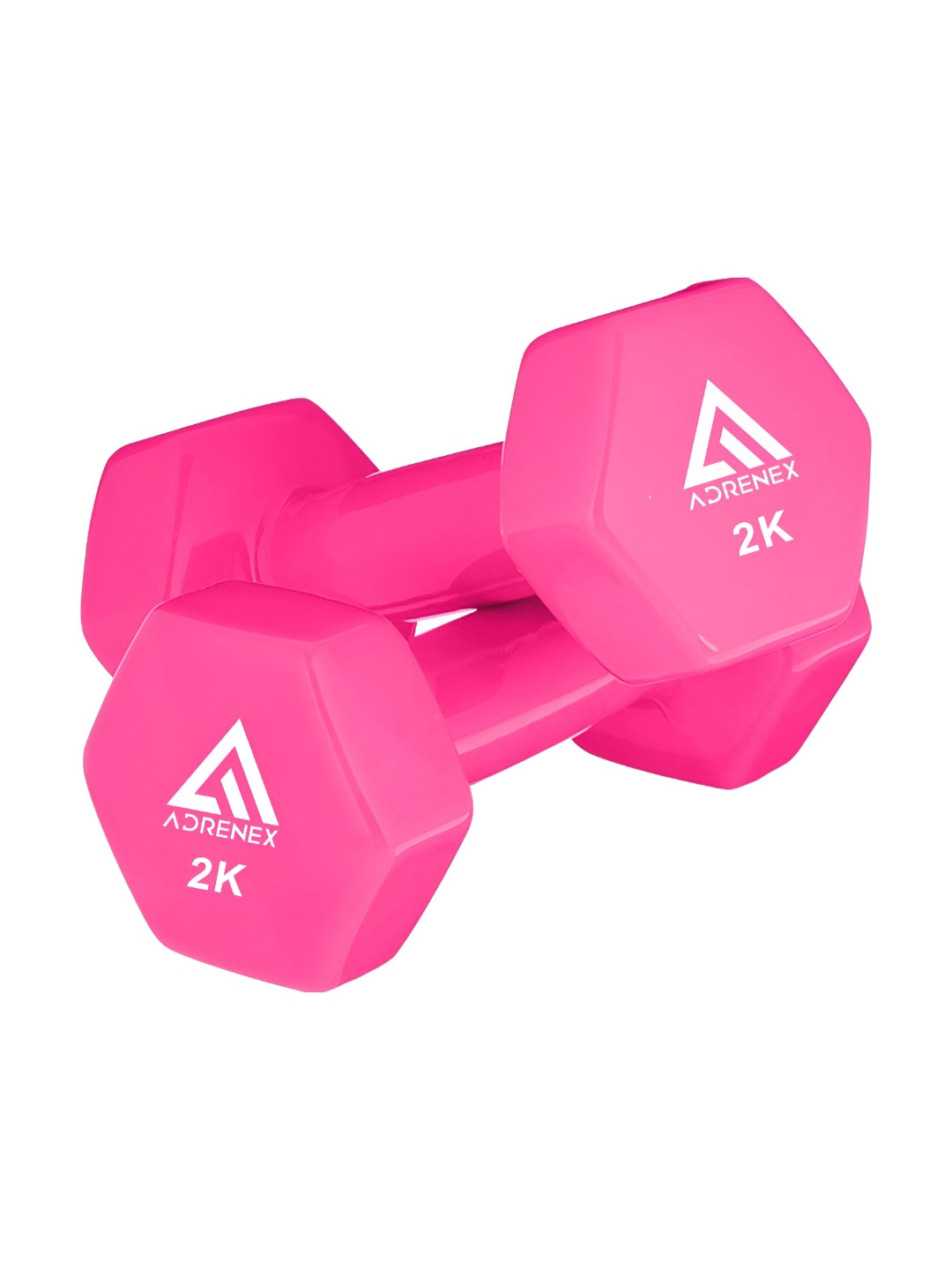 ADRENEX Set Of 2 Hexagon Fixed Weight Dumbbells - 2 kg Each