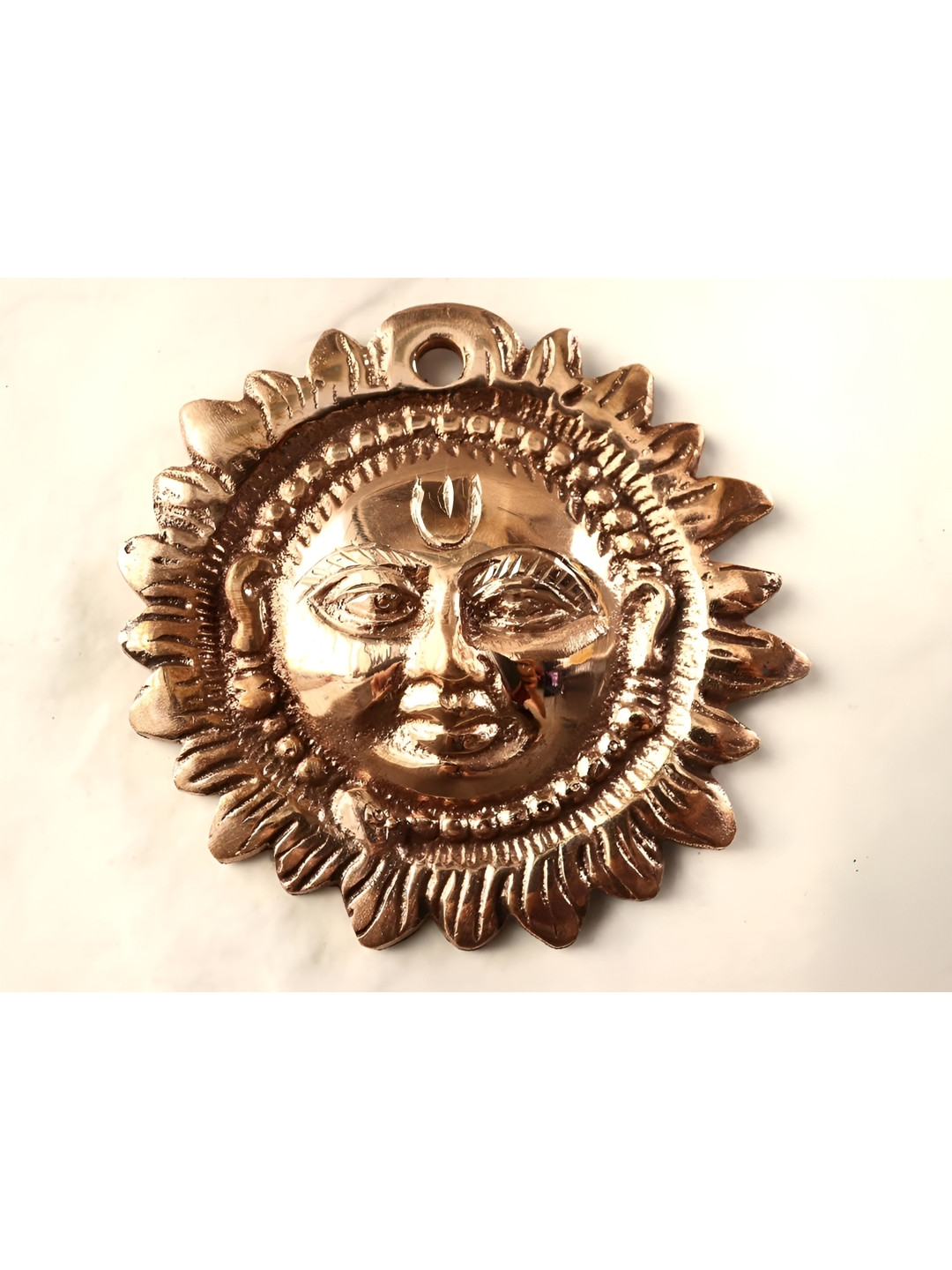 The Spiritual Living Sun God Face Idol Copper Antique Spiritual Wall Decor-41.7In