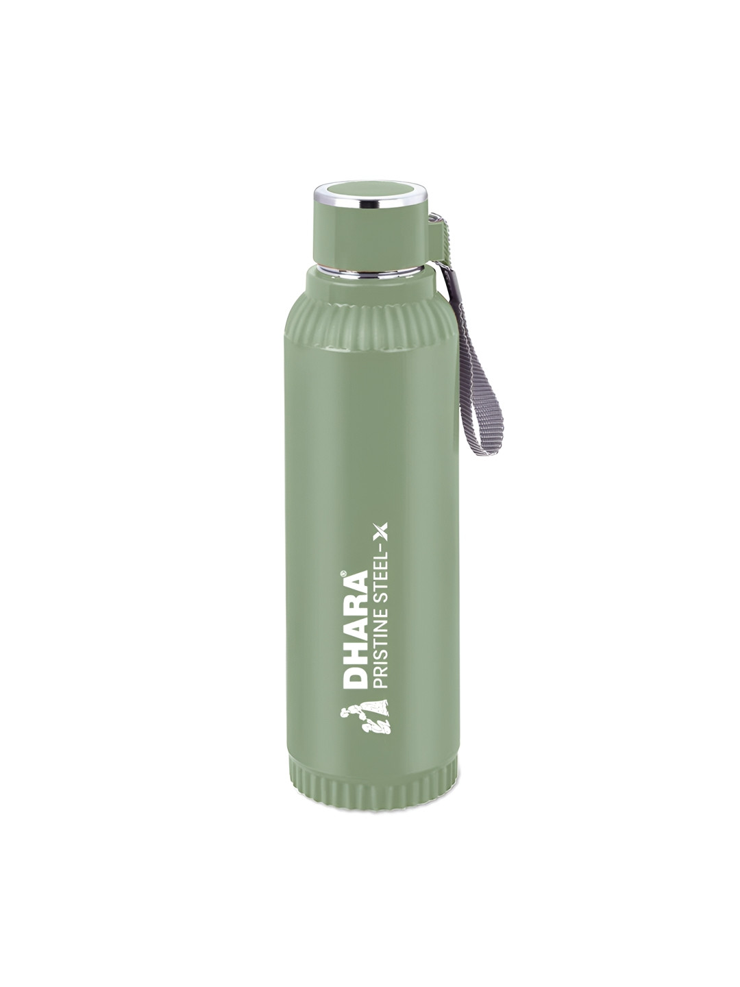Dhara Stainless Steel Green Brand Logo Stainless Steel Spill Proof Water Bottle - 700ml