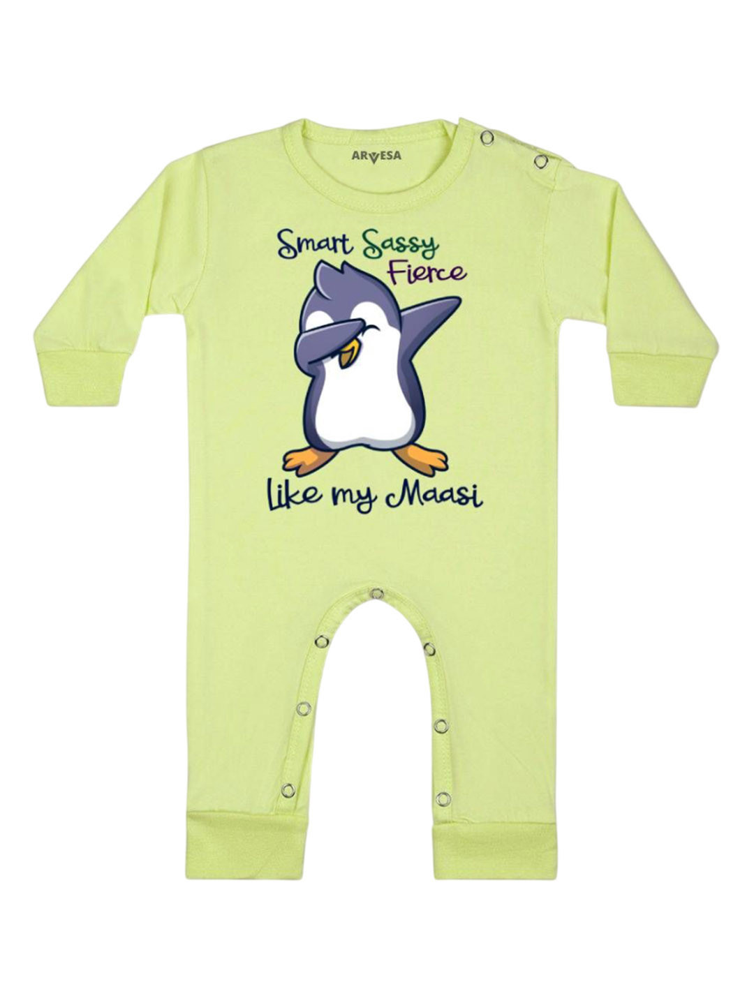 Arvesa Kids Smart Sassy Like My Maasi Printed Baby Bodysuit