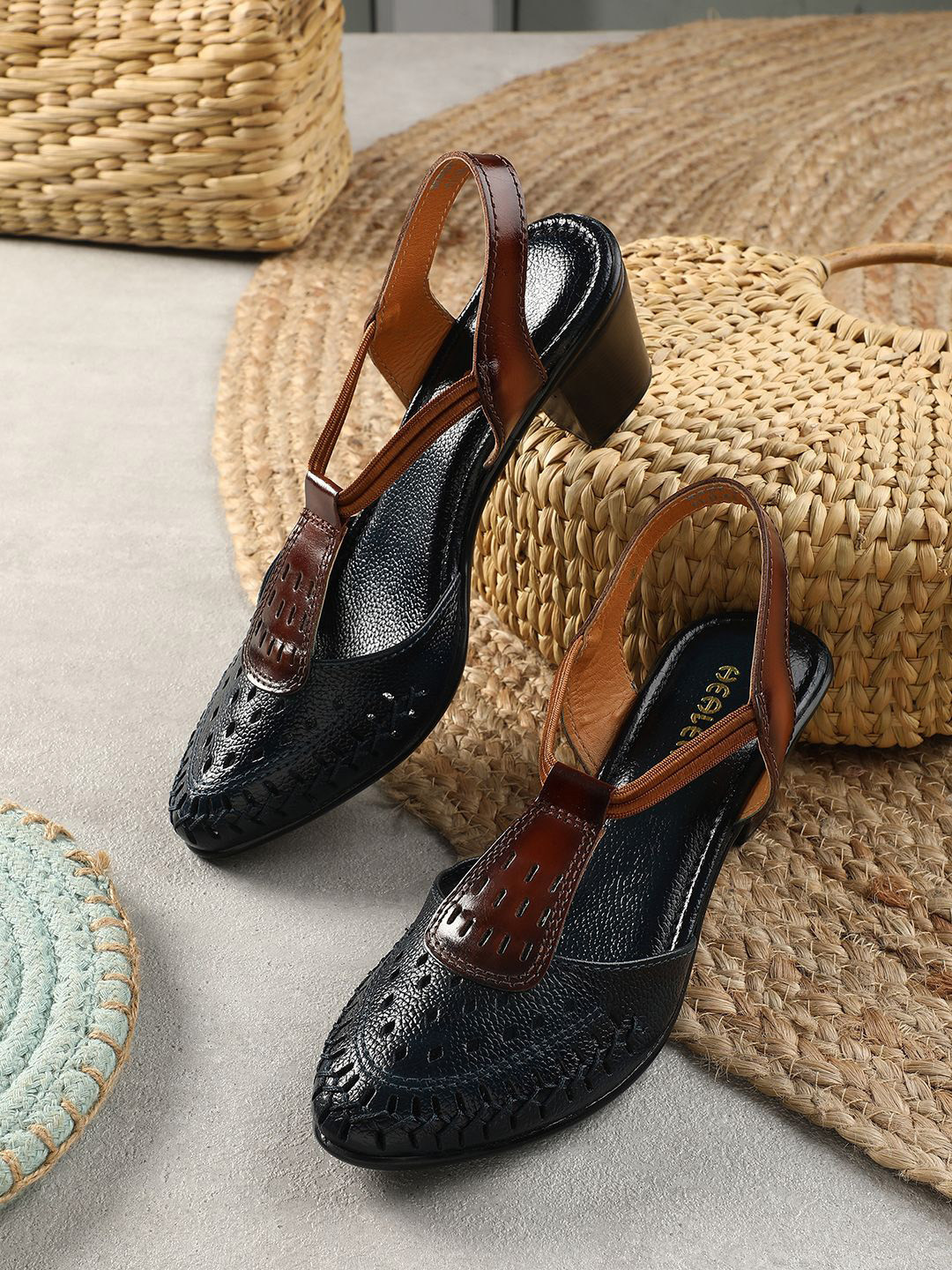 Liberty High-Top Block Sandals with Buckles