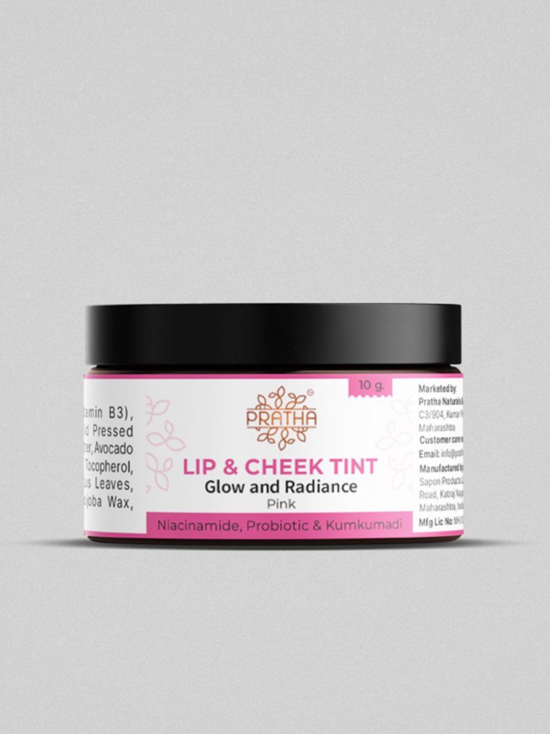 Pratha Matte Finish Lip & Cheek Tint For Glow & Radiance With Niacinamide - Pink