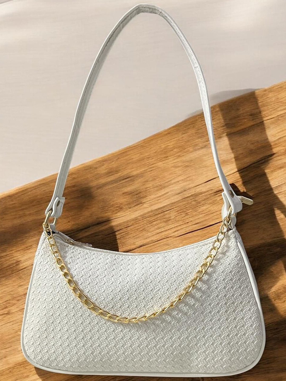 DAISY STAR Textured Leather Small Structured Shoulder Bag