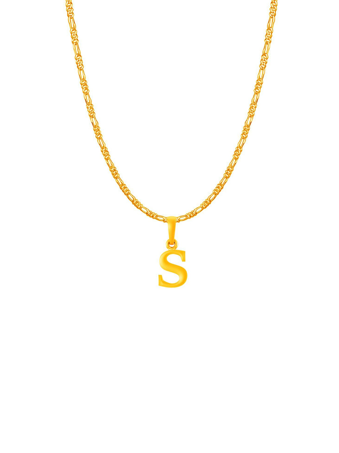 Metronaut 22KT Gold-Plated Precious S Alphabet Pendants with Contemporary Chain