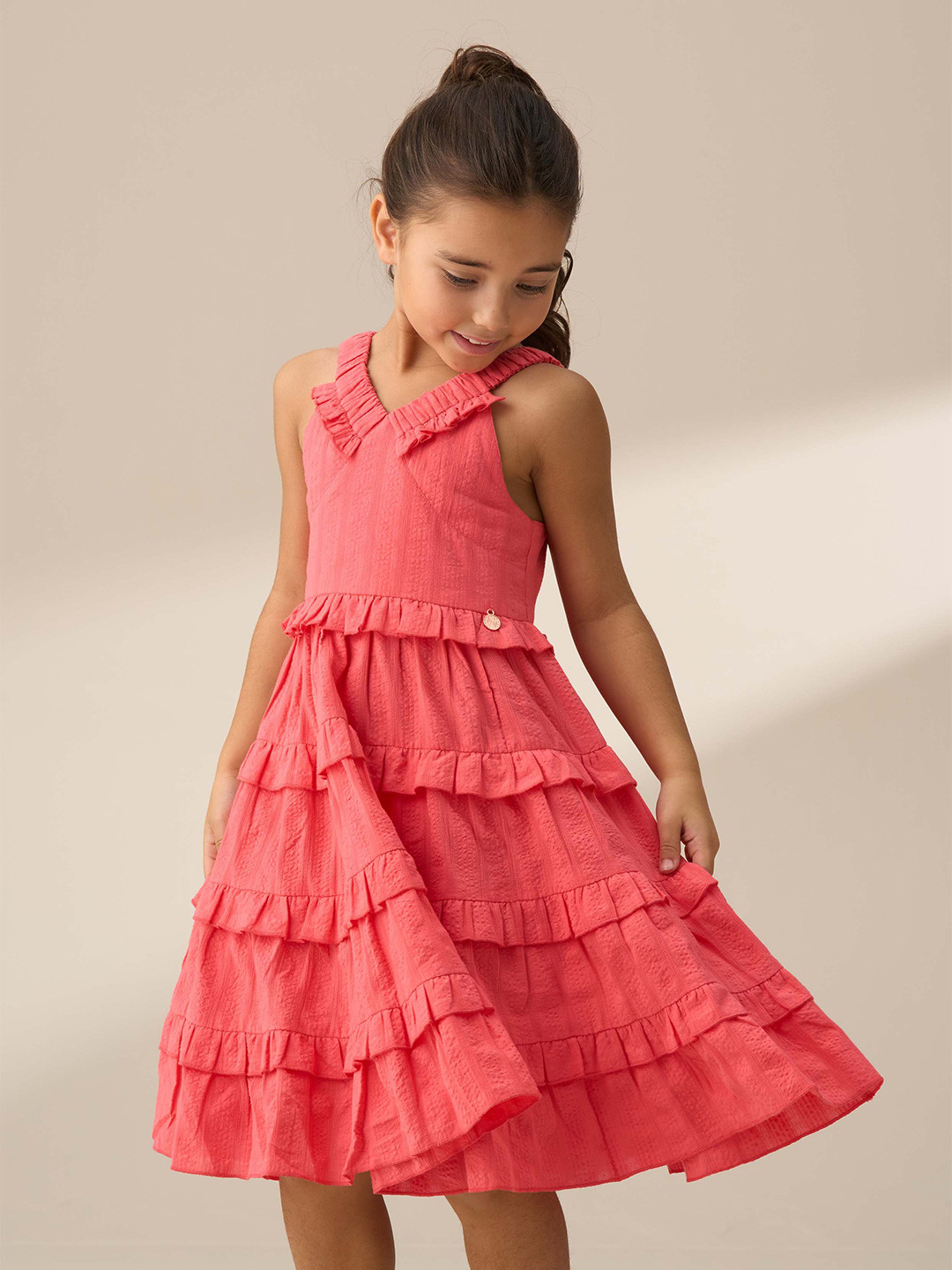 Angel & Rocket Girls Fit & Flare Marie Tiered Frill Dress