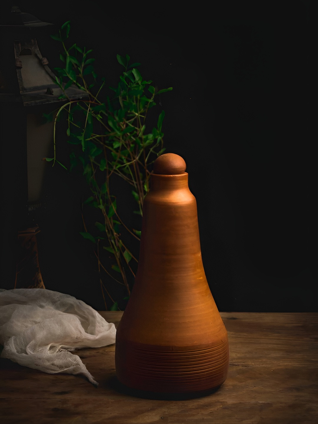 The handicraftian Orange Solid Terracotta NA Water Bottle - 1L