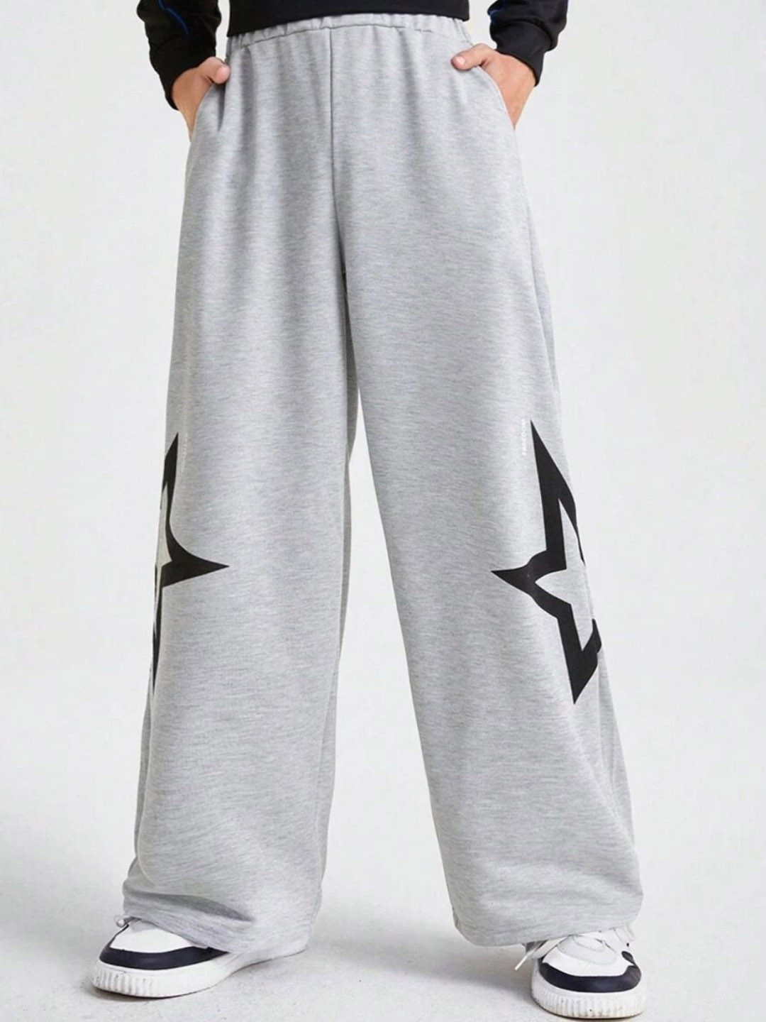 FLYNOFF Men Abstract Printed Relaxed Mid-Rise Loose Fit Korean Pants