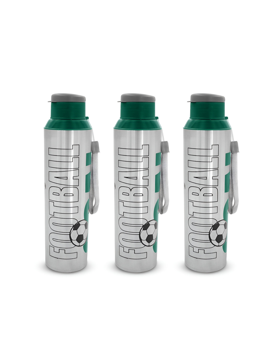 Dhara Stainless Steel Typography Stainless Steel Integrated Spout 3 Pcs Sipper - 650ml