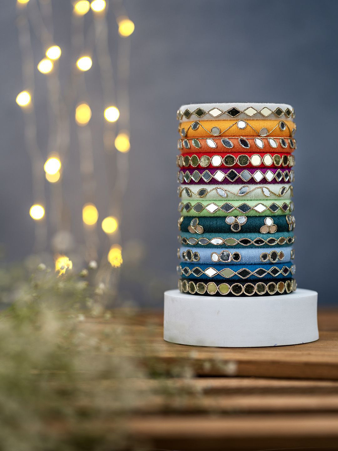 Taasha Craft Roshini Set Of 12 Thread Bangles