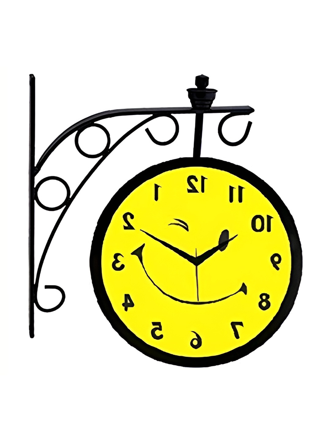 Nutts Black Metal Double Sided Round Battery Analogue Wall Clock-30.5cm