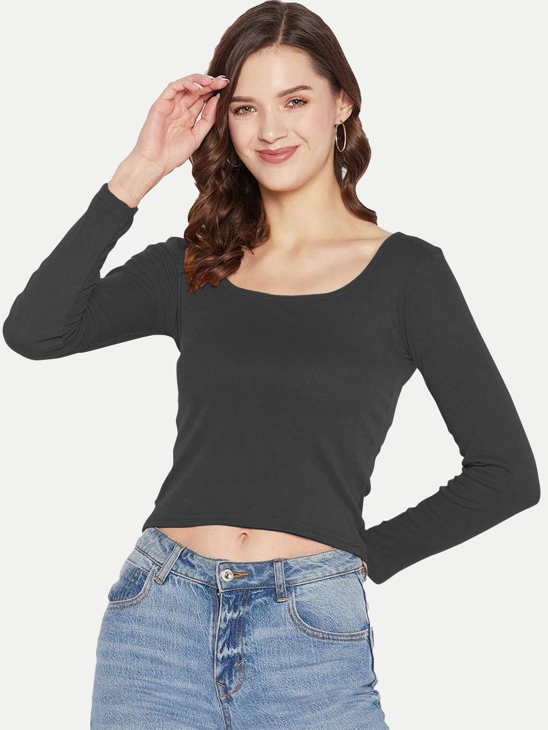 Radprix Women Self Design Regular Crop Tops