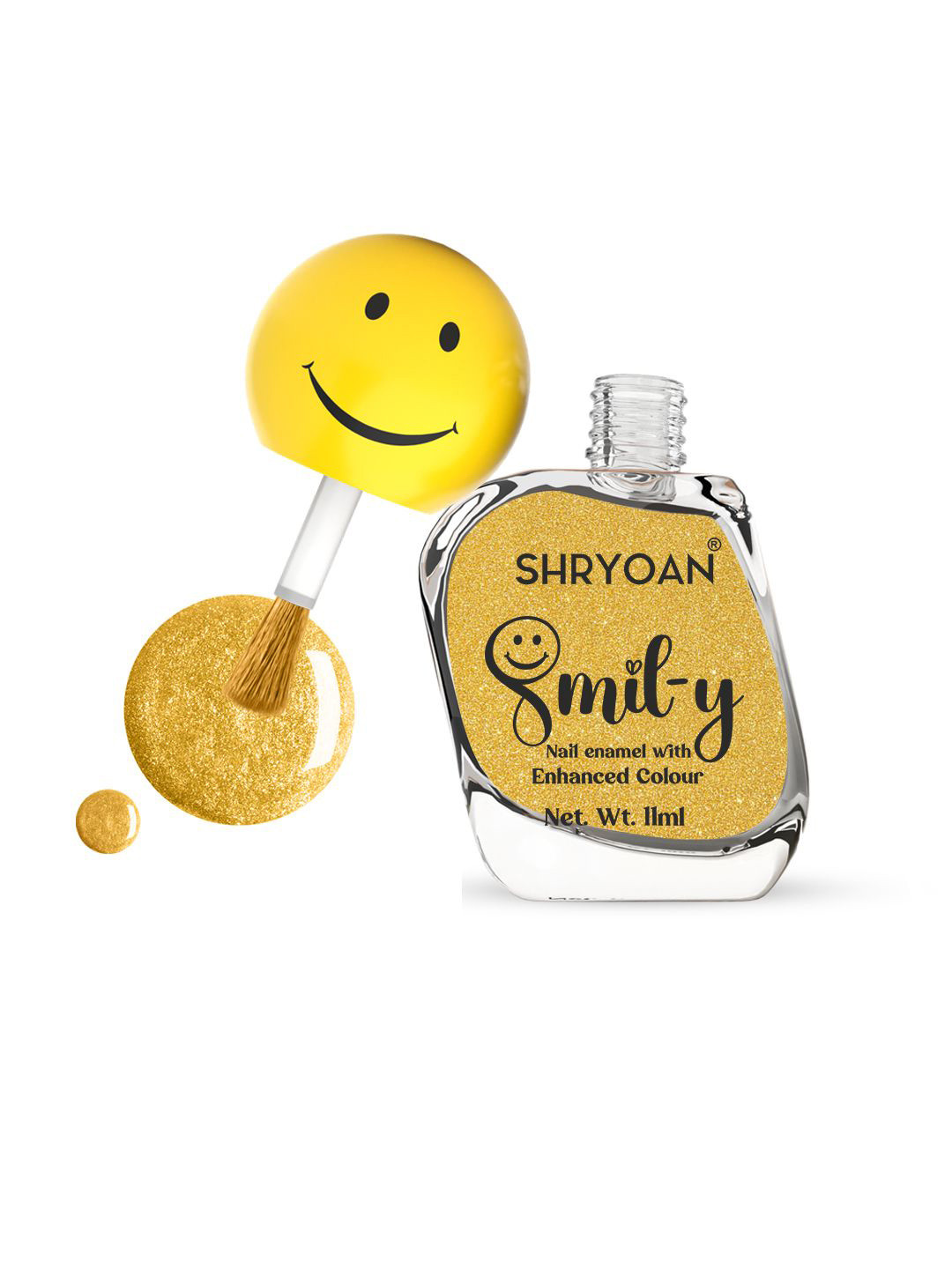 SHRYOAN Smiley Nail Paint With Enriched Color - 11 ml - Satin Gold 17
