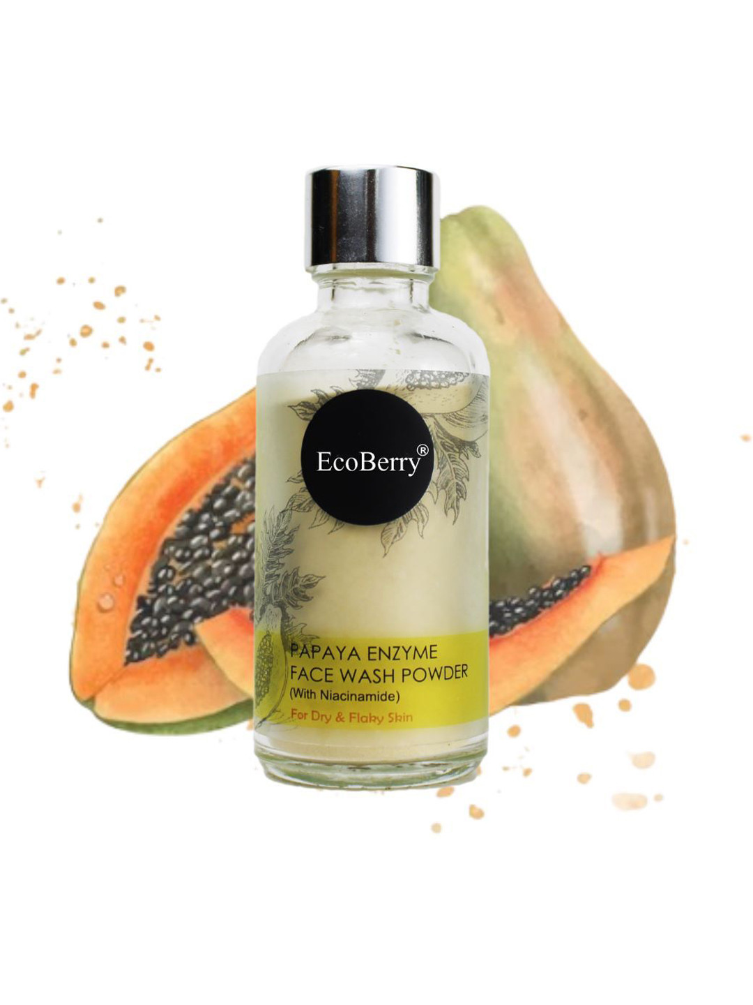 EcoBerry Papaya Enzyme Face Wash Powder For Deep Nourishment- 30 g