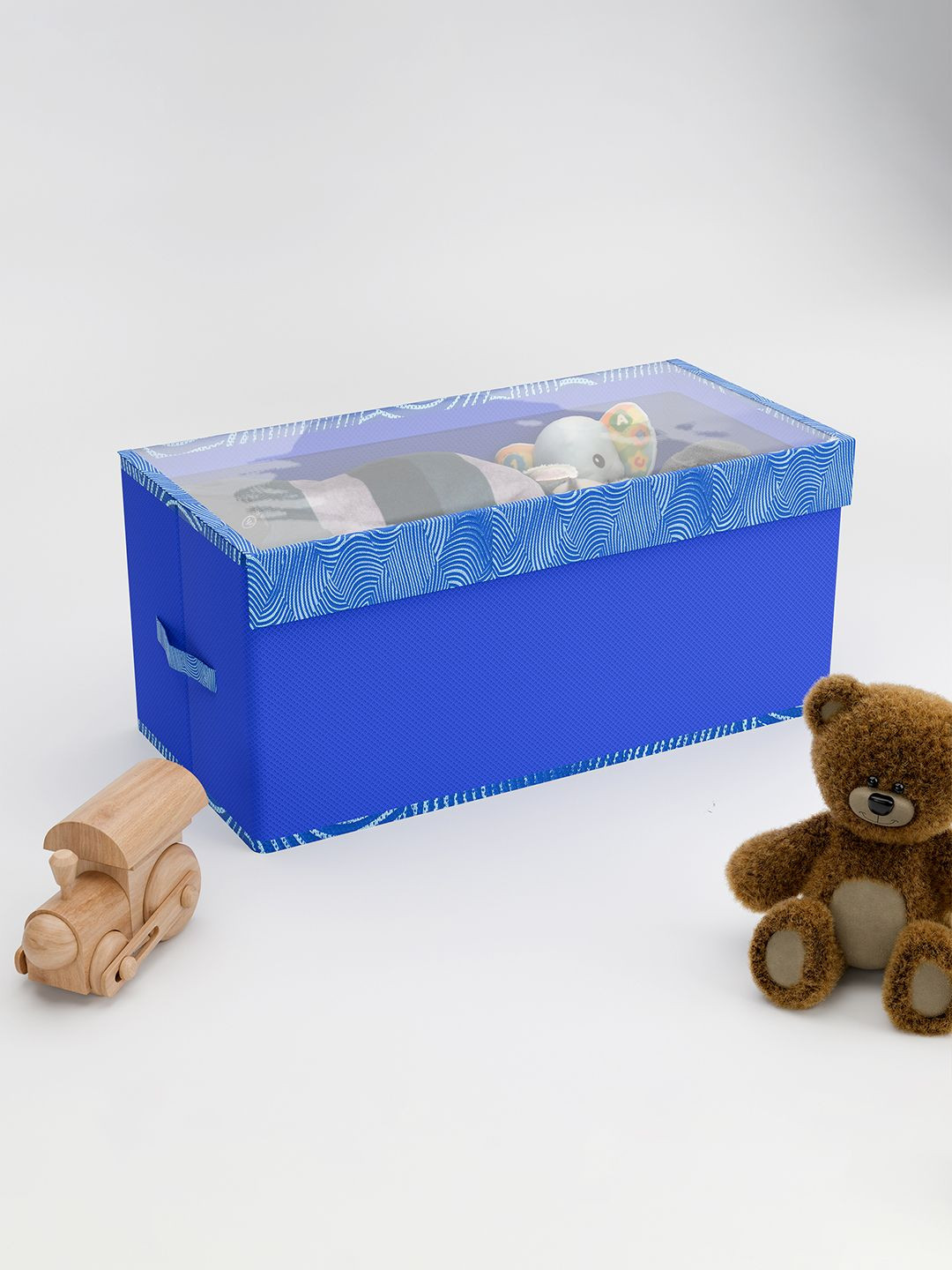 Kuber Industries Blue Drawer Organiser With Lid