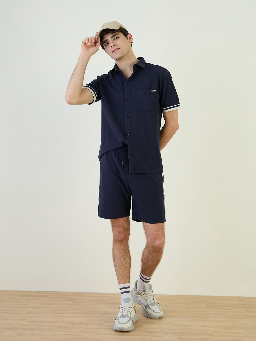 Iconic Textured Spread Collar Shirt