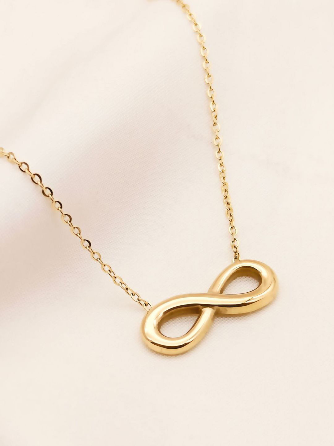 BEYTER Gold Plated Stainless Steel Infinity Design Necklace