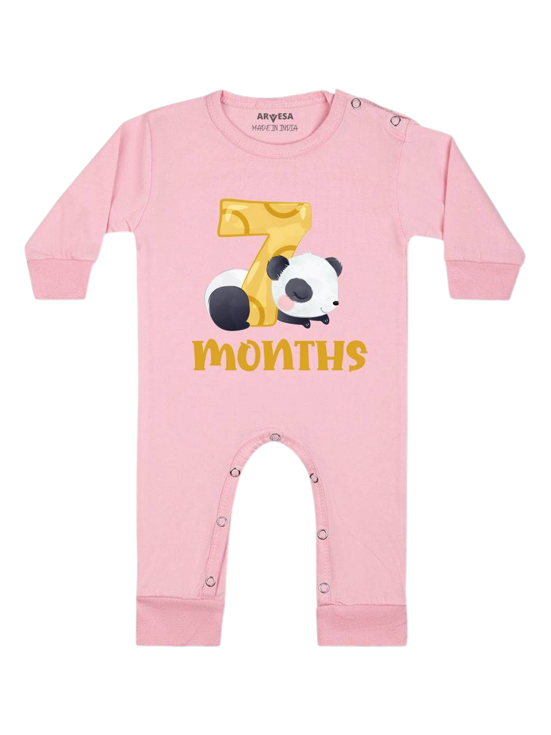 Arvesa Infants 7 Months Printed Round Neck Bodysuits