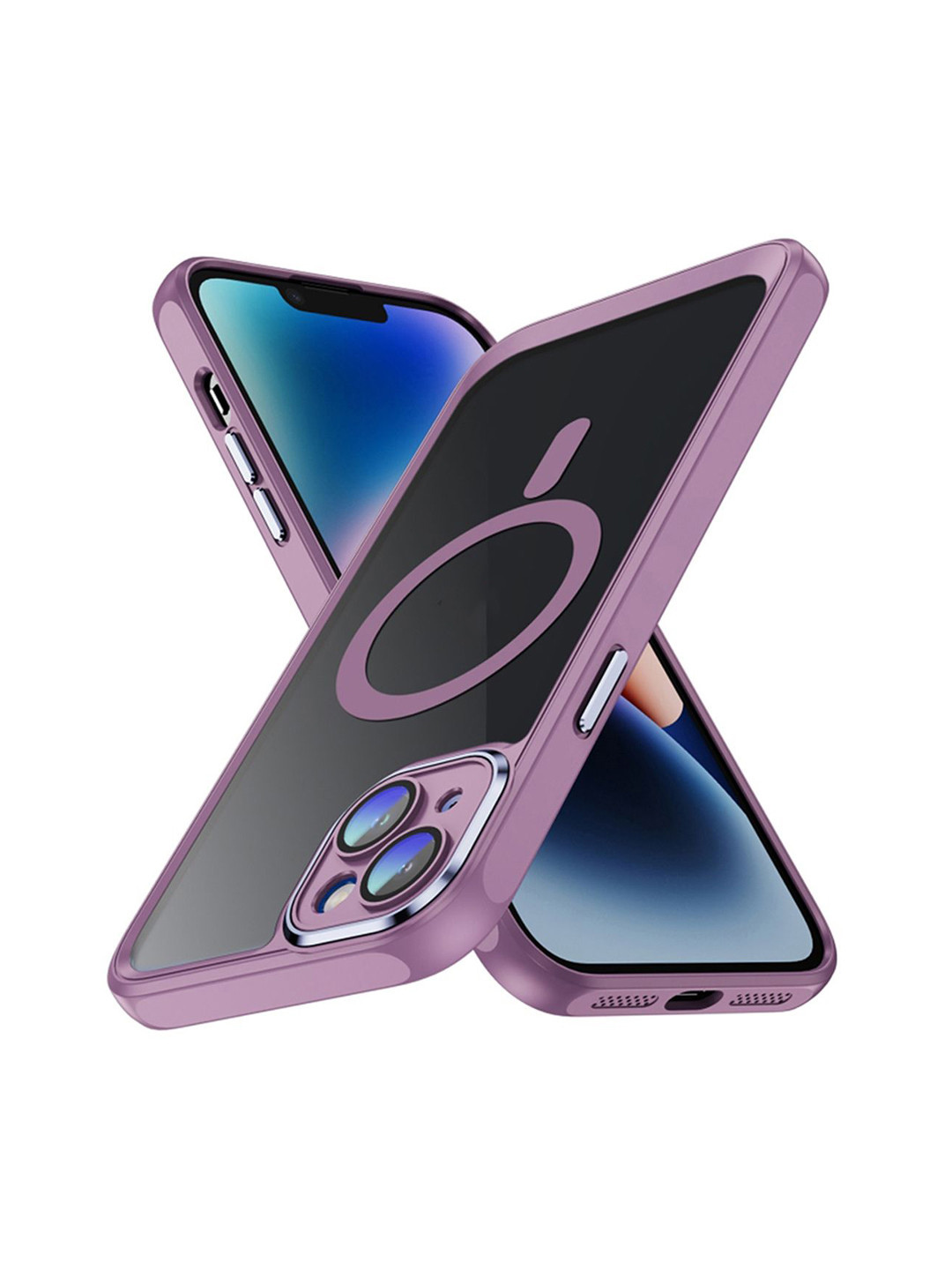 QRIOH iPhone 15 Lavender Hybrid Clear Case with Magsafe