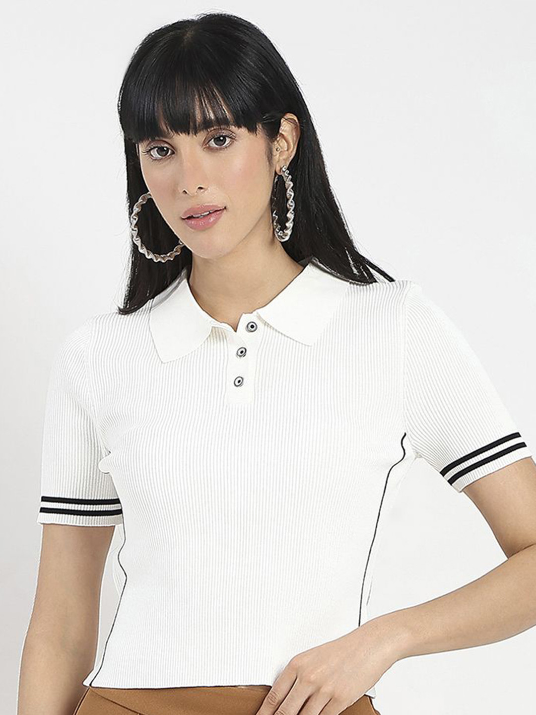 Madame Women 1 Solid Cotton Shirt Style Top