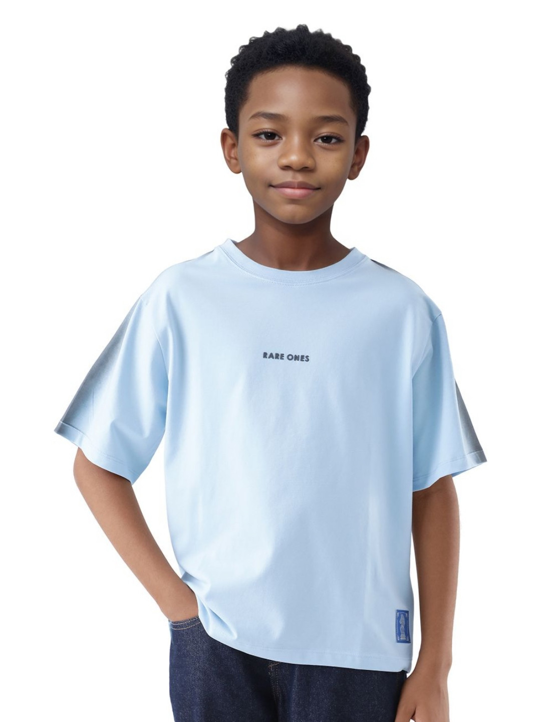 RARE ONES Boys Kruv-K Typography Printed Drop-Shoulder Sleeves Cotton Boxy T-shirt