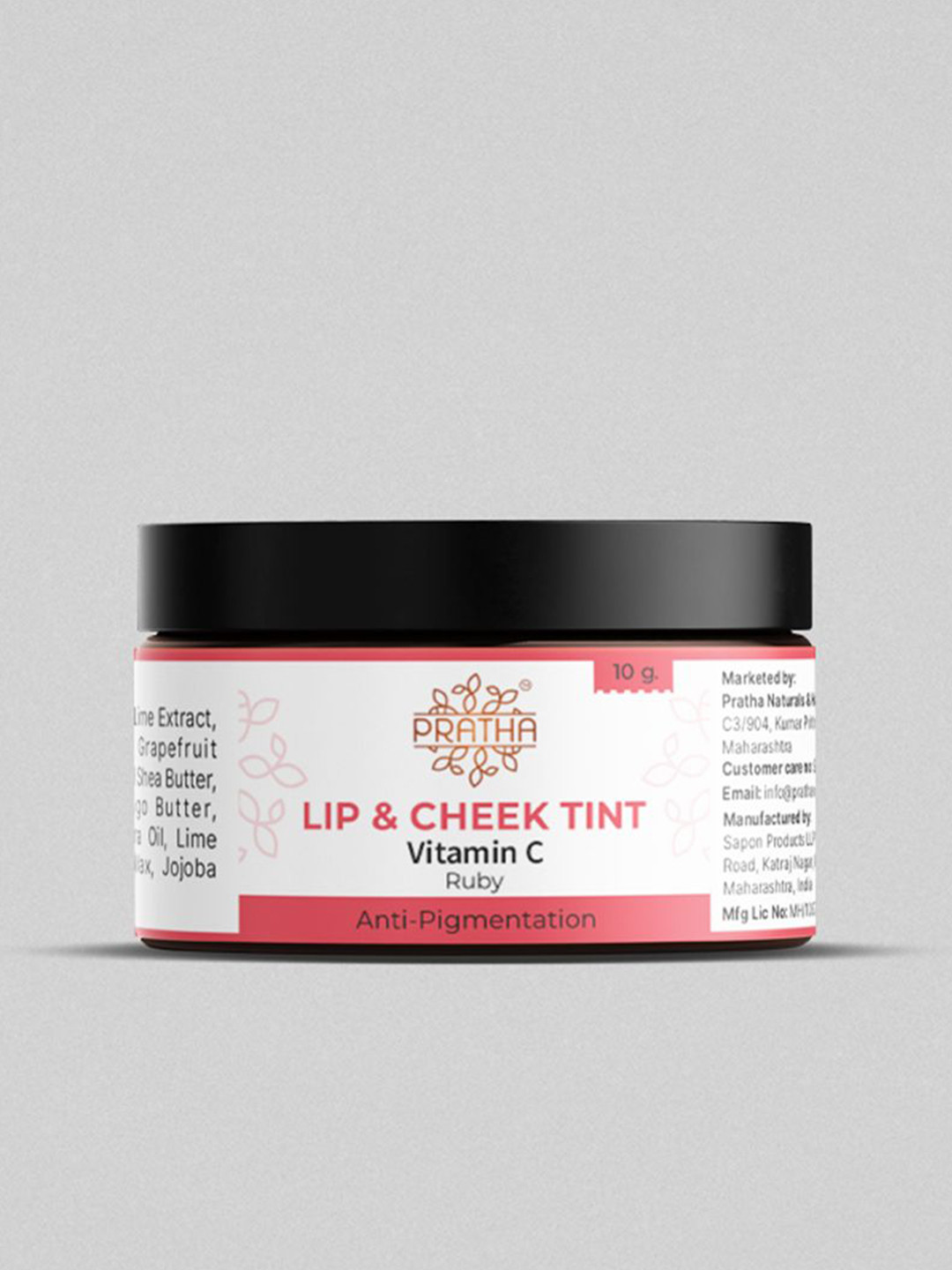 Pratha Matte Finish Lip & Cheek Tint With Vitamin C For Anti-Pigmentation - Maroon