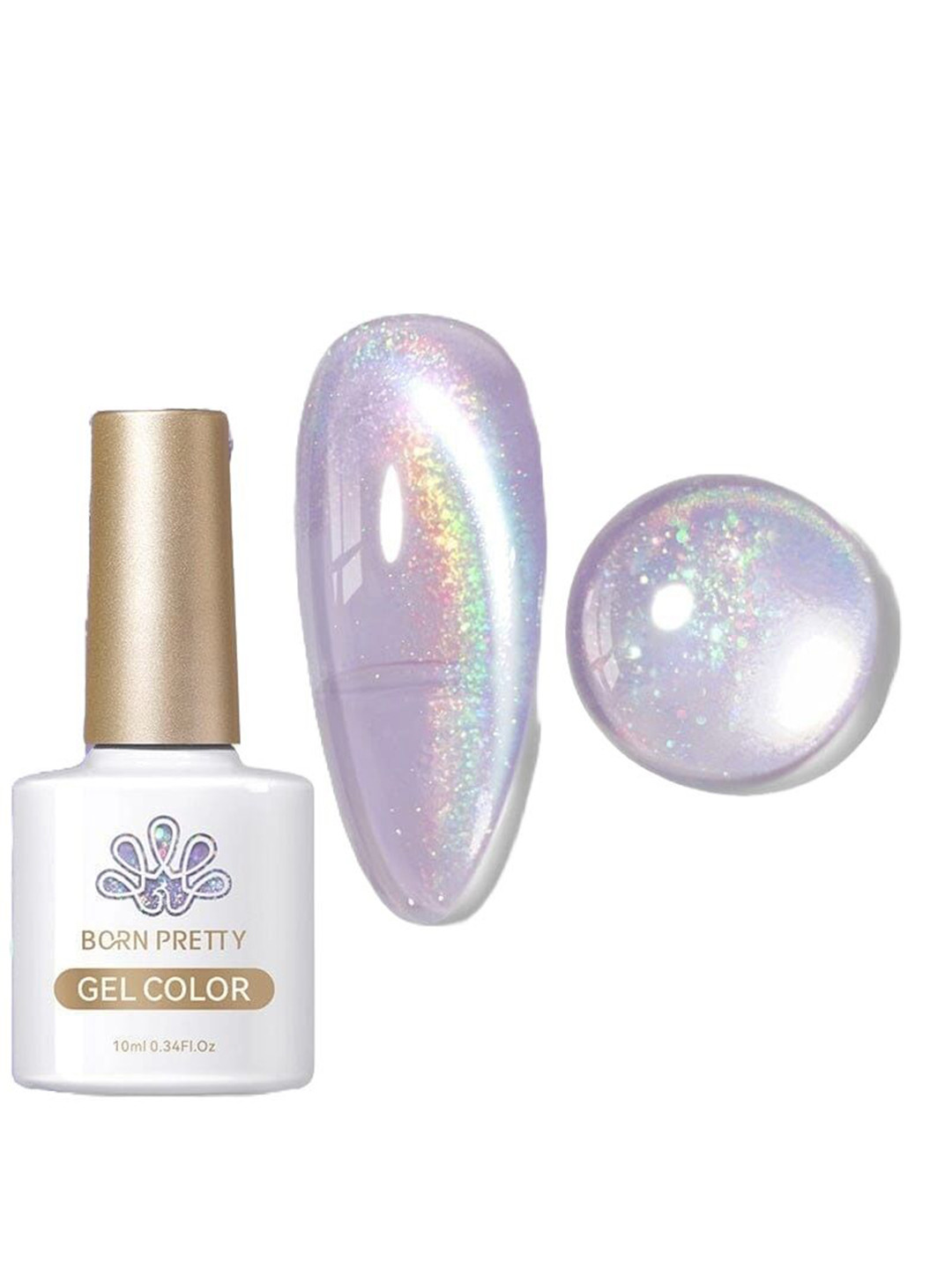 BORN PRETTY Water Light Rainbow Cat Eye Magnetic Gel Nail Polish- 10 ml- RW04