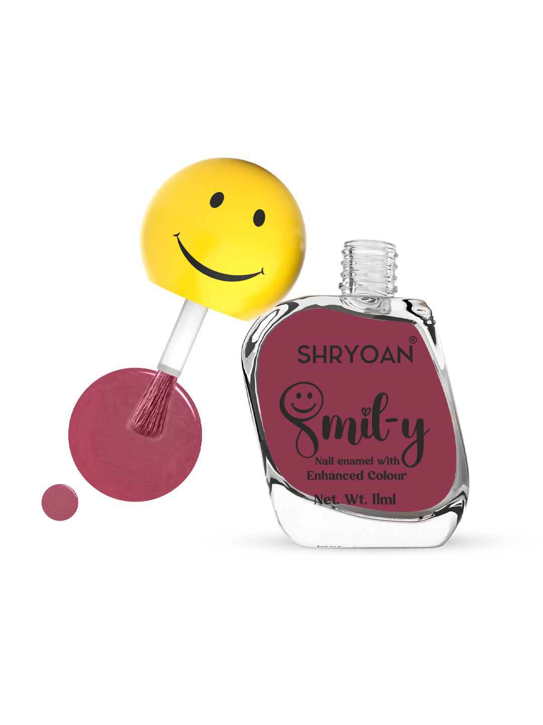 SHRYOAN Smily Ultra Glossy Long Lasting Nail Polish - 11 ml - Cordovan - 32
