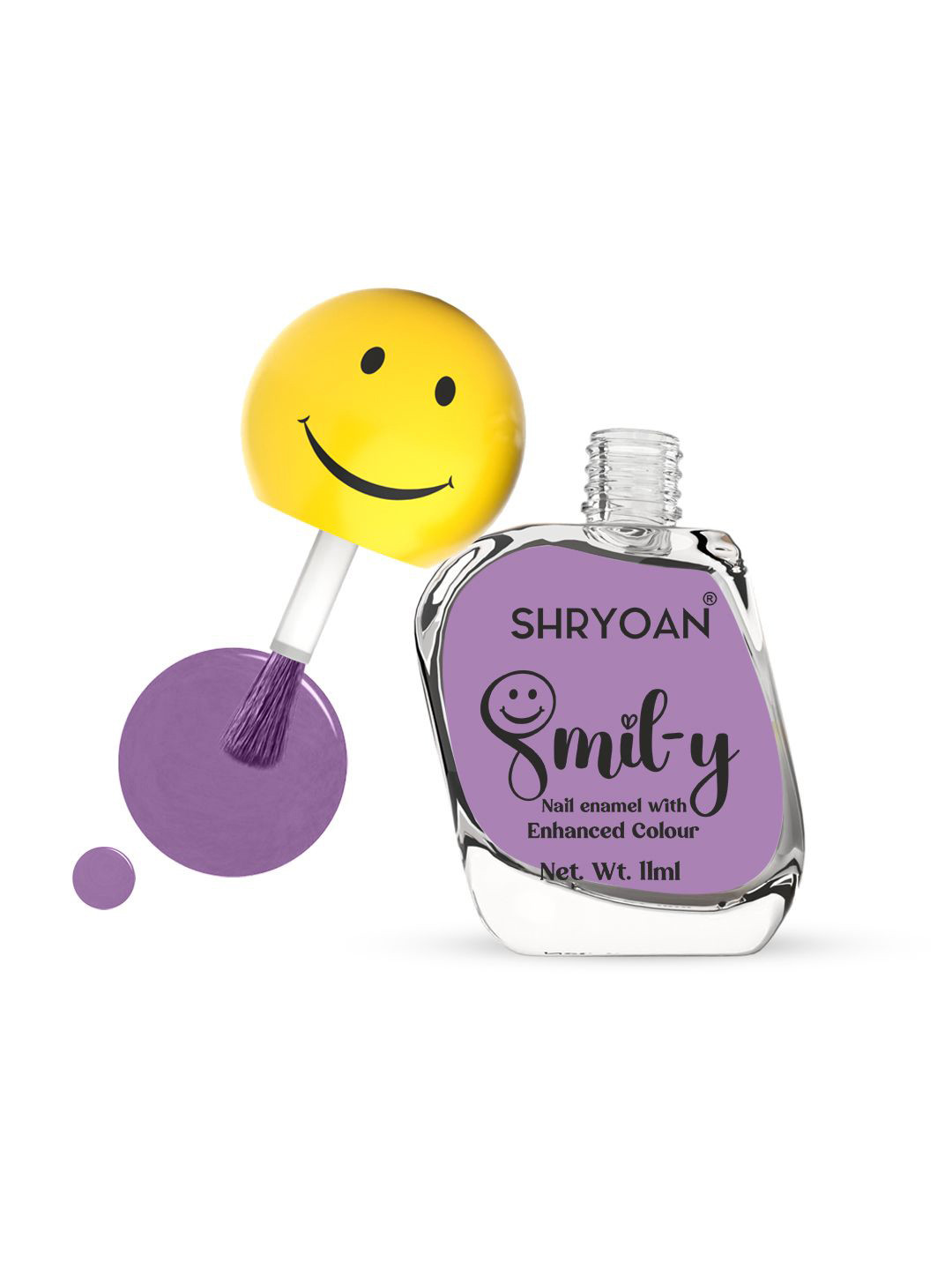 SHRYOAN Smiley Nail Paint With Enriched Color - 11 ml - Lavender 30