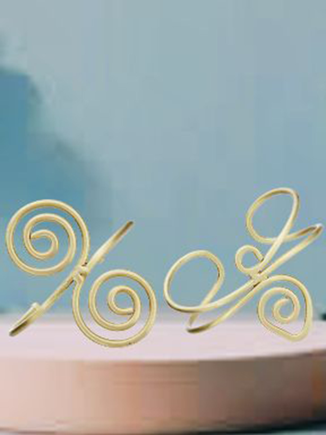 ATIBELLE Set Of 2 Gold Plated & Spiral Wavy-Shaped Textured Contemporary Bracelets