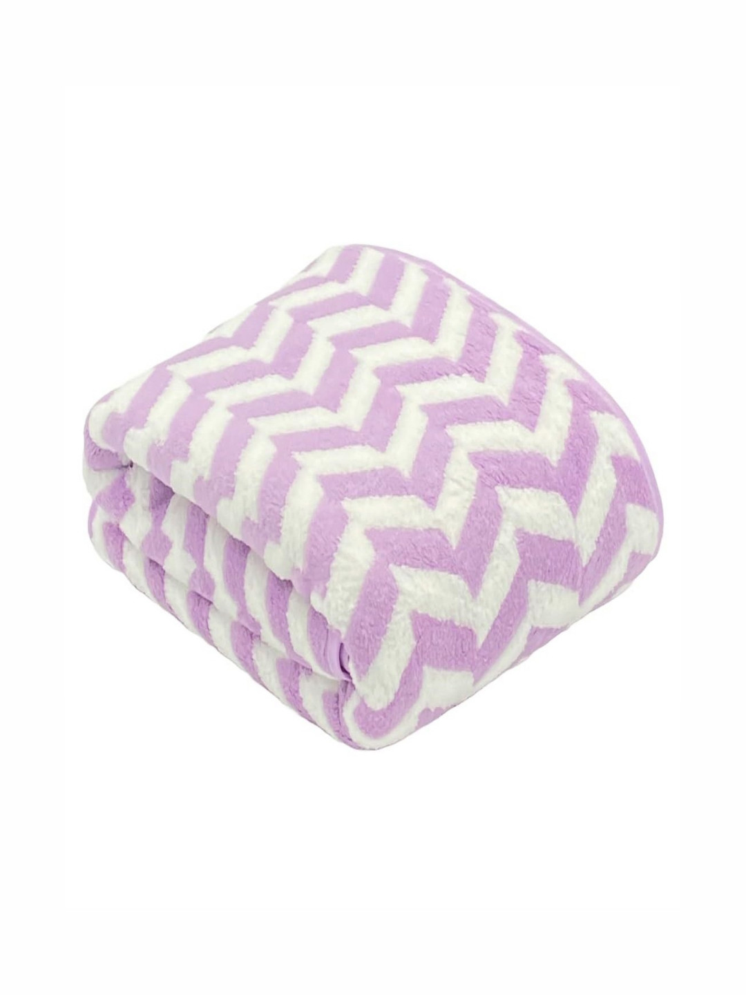 CHICERY Purple & White Striped 400 GSM Microfiber Bath Towel