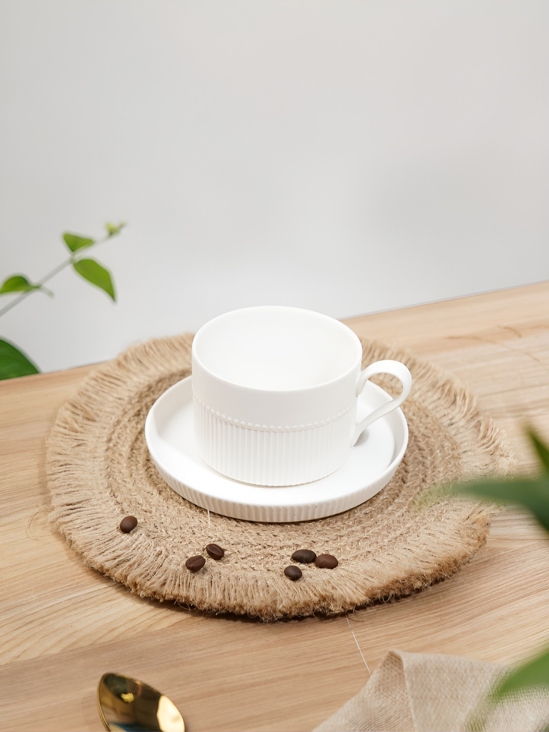 Vola Global LLP Mr. Perfect - Miss Casual Valentine Love Theme White Textured Porcelain Microwave Safe Cup with Sauce-250ml