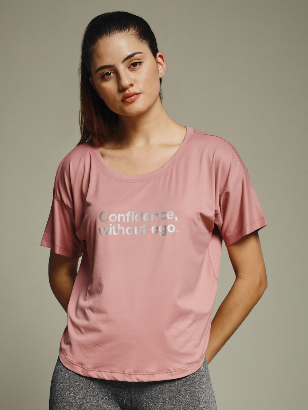 MKH Elevated Essentials Typography Printed Round Neck Relaxed Fit T-shirt