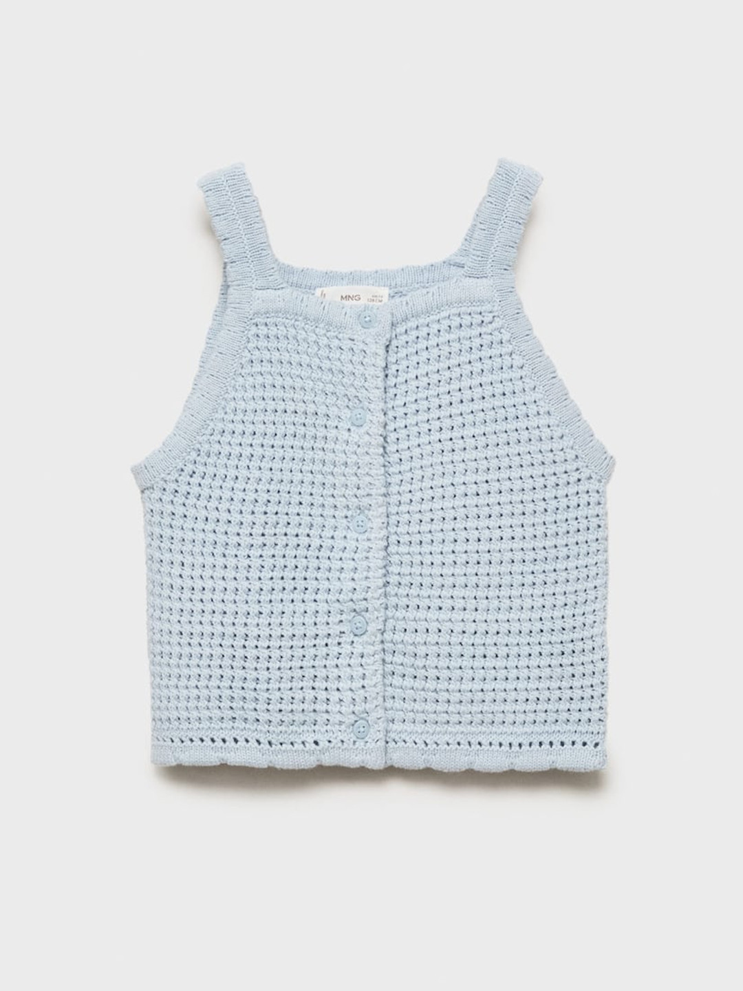 Mango Kids Girls Pure Cotton Crochet Crop Top
